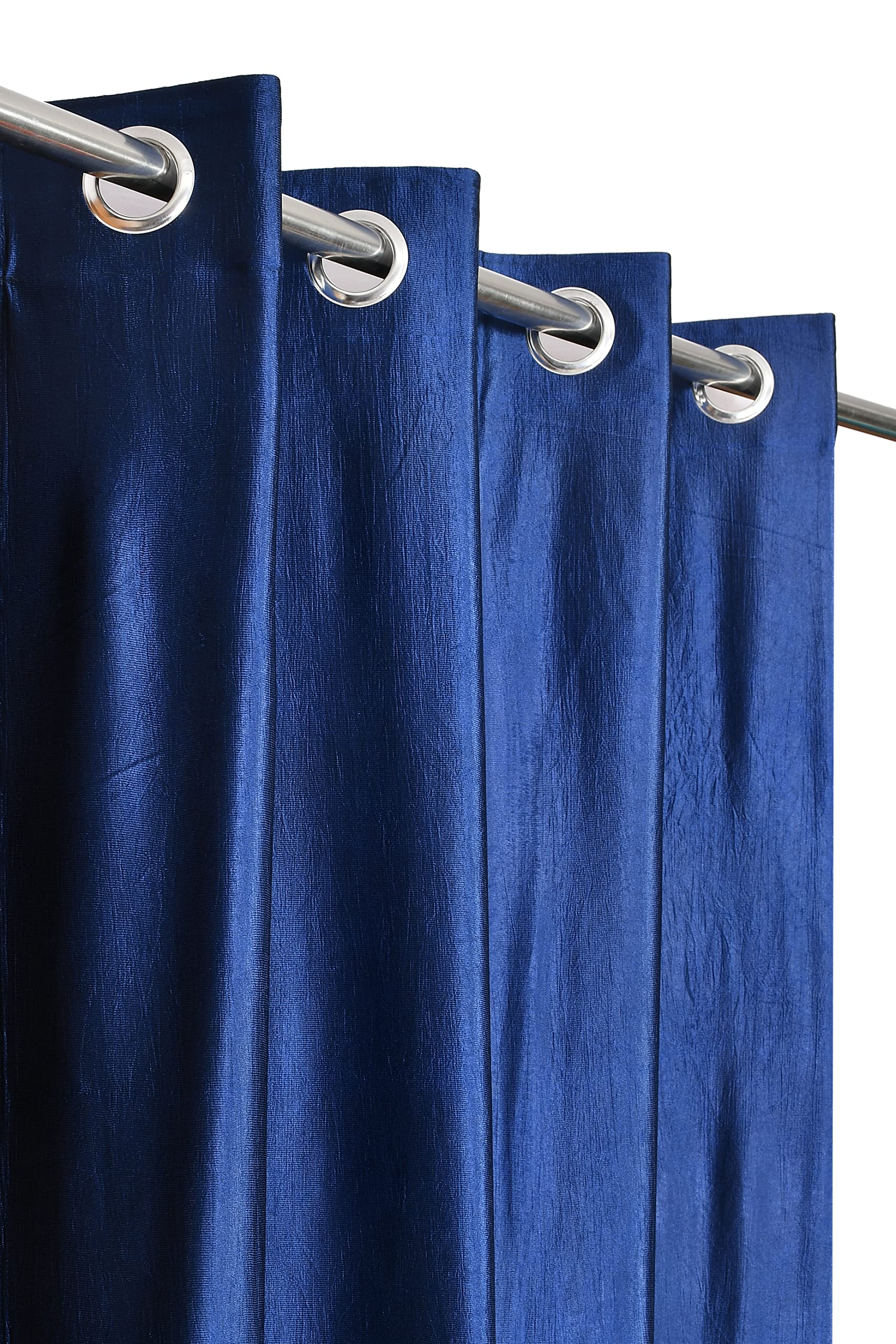 Galaxy Home Decor Solid Plain Curtains for Long Door 10 Feet, Pack of 3, Blue & Cream